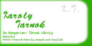 karoly tarnok business card